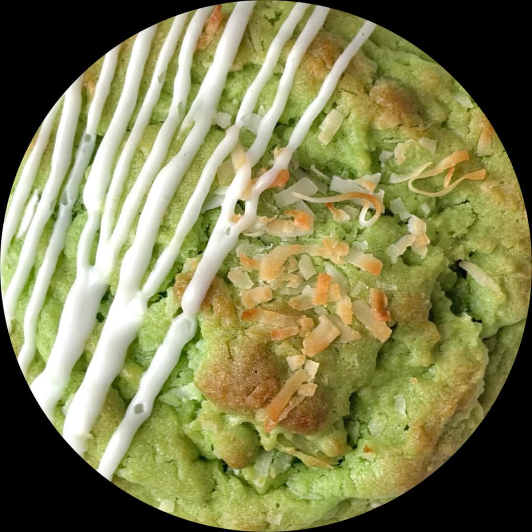 A pandan coconut cookie